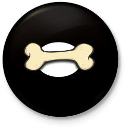 printfashion Bone - Kitűző, hűtőmágnes - Fekete (3093686)