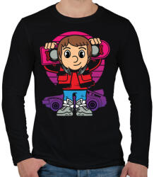 printfashion Légdeszkás - Férfi hosszú ujjú póló - Fekete (51571)