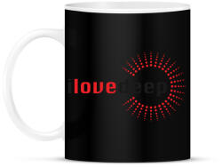 printfashion i-love-deep-grey-red - Bögre - Fekete (794829)