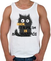 printfashion Igen, ez a pólóm is macskaszőrös - Férfi atléta - Fehér (16537578)