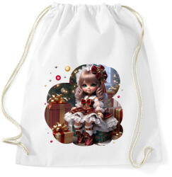 printfashion Kislány karácsonyi ruhában - Sportzsák, Tornazsák - Fehér (15291810)