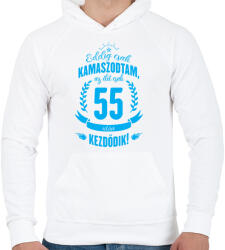 printfashion kamasz-55-cyan - Férfi kapucnis pulóver - Fehér (609205)