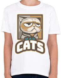 printfashion Mad Cats - Gyerek póló - Fehér (5204585)