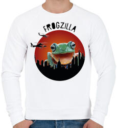 printfashion Frogzilla - Férfi pulóver - Fehér (7181017)