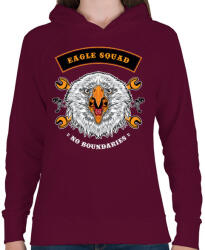 printfashion Sas osztag - Női kapucnis pulóver - Bordó (45292)