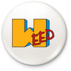printfashion Weed - Kitűző, hűtőmágnes - Fehér (3081185)