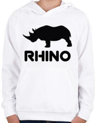 printfashion Rhino - Gyerek kapucnis pulóver - Fehér (2137106)
