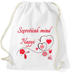 printfashion Szeretünk mind Nagyi - Sportzsák, Tornazsák - Fehér (4827136)