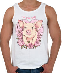 printfashion Be yourself pig - Férfi atléta - Fehér (14714405)