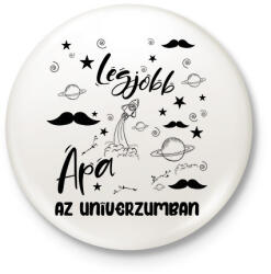 printfashion Legjobb apa az univerzumban - Kitűző, hűtőmágnes - Fehér (7442629)