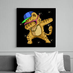 printfashion Cica - Vászonkép - Fekete (15569392)