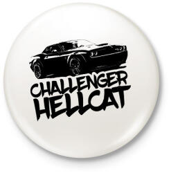 printfashion Dodge Challenger Hellcat - Kitűző, hűtőmágnes - Fehér (7591612)