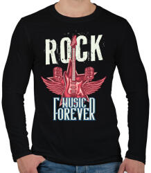 printfashion Rock mindörökké - Férfi hosszú ujjú póló - Fekete (4746207)