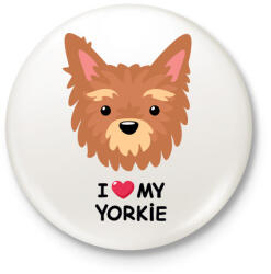 printfashion Yorkie love - Kitűző, hűtőmágnes - Fehér (3088830)