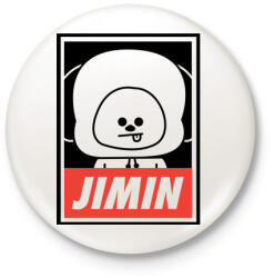 printfashion BTS JIMIN - Kitűző, hűtőmágnes - Fehér (3080937)