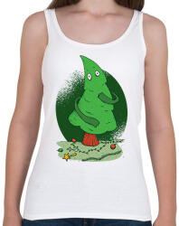 printfashion Pucér karácsonyfa - Női atléta - Fehér (10146806)