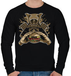 printfashion Szamuráj hamburger - Férfi pulóver - Fekete (1205361)