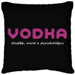 printfashion Vodka olcsóbb, mint a pszichológus - Párnahuzat, Díszpárnahuzat - Fekete (16356393)