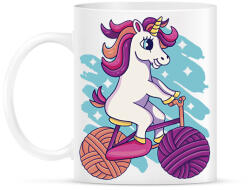printfashion Unikornis biciklin - Bögre - Fehér (14016621)