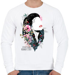 printfashion Nemzetközi nőnap - Férfi pulóver - Fehér (6114103)