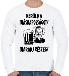 printfashion Kerüld a másnaposságot! - Férfi pulóver - Fehér (5371857)