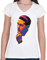 printfashion G-eazy - Női V-nyakú póló - Fehér (2237149)