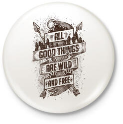 printfashion Vadon és szabadon - Kitűző, hűtőmágnes - Fehér (3078211)