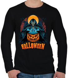 printfashion Halloween Grim Reaper - Férfi hosszú ujjú póló - Fekete (5549741)