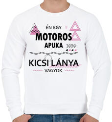 printfashion Én egy motoros apuka kicsi lánya vagyok - Férfi pulóver - Fehér (6367259)