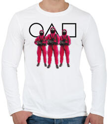 printfashion Squid game 3 soldiers with black symbols - Férfi hosszú ujjú póló - Fehér (5610382)