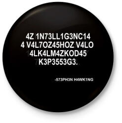 printfashion Intelligencia - Stephen Hawking - Kitűző, hűtőmágnes - Fekete (5773795)