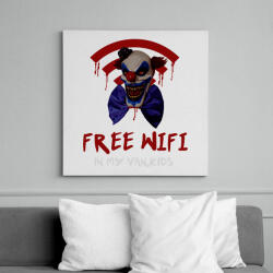 printfashion evil clown-free wifi - Vászonkép - Fehér (6630284)