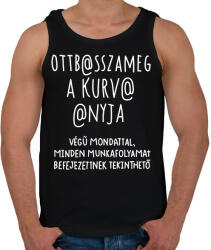 printfashion Ott basszameg a kurva anyja! - Férfi atléta - Fekete (16604347)