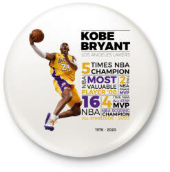 printfashion Kobe Bryant - Kitűző, hűtőmágnes - Fehér (3083653)