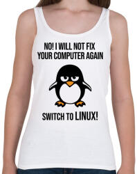 printfashion Válts linuxra - Női atléta - Fehér (3529546)