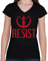 printfashion Resist - The Handmaid's Tale - Női V-nyakú póló - Fekete (4580685)
