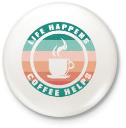 printfashion Espresso - Kitűző, hűtőmágnes - Fehér (6146036)