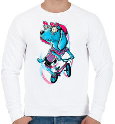 printfashion BMX kutya - Férfi pulóver - Fehér (43963)
