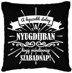 printfashion A legszebb dolog a nyugdíjban - fehér - Párnahuzat, Díszpárnahuzat - Fekete (7310695)