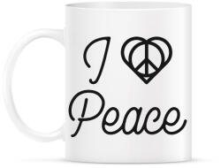 printfashion I love peace - Bögre - Fehér (10648711)