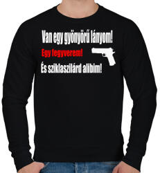 printfashion van egy lányom2 - Férfi pulóver - Fekete (1125660)