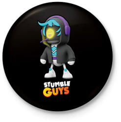 printfashion Stumble Guys - 1NFLU3NZ0R - Kitűző, hűtőmágnes - Fekete (16084221)