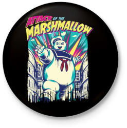 printfashion Mályvacukros támadás - Kitűző, hűtőmágnes - Fekete (3091077)