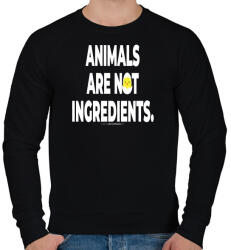 printfashion Animals are not ingredients. - vegán aktivista grafika #2 - Férfi pulóver - Fekete (3906349)