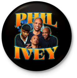 printfashion Phil Ivey - póker - Kitűző, hűtőmágnes - Fekete (15580575)
