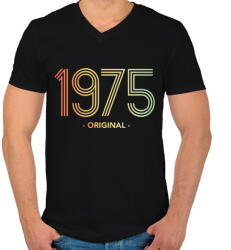 printfashion 1975 - Férfi V-nyakú póló - Fekete (11983482)