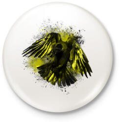 printfashion arany holló - Kitűző, hűtőmágnes - Fehér (3080804)