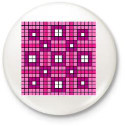 printfashion Kockás minta 06 - Kitűző, hűtőmágnes - Fehér (10981373)