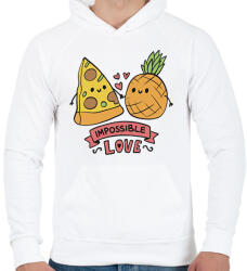 printfashion Lehetetlen szerelem - Férfi kapucnis pulóver - Fehér (11884700)