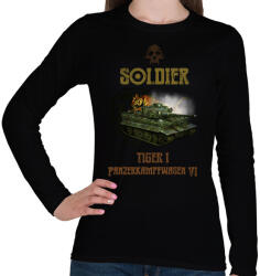 printfashion SOLDIER-TIGER1 - Női hosszú ujjú póló - Fekete (2162087)